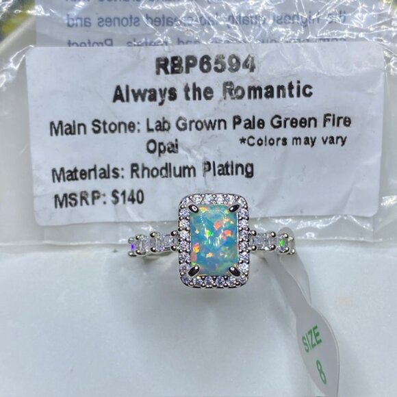 Green Fire Opal Ring RBP6594 Always the Romantic Size 8 - Picture 5 of 5